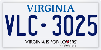 VA license plate VLC3025