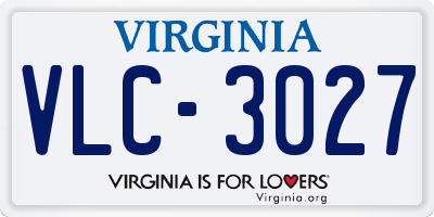 VA license plate VLC3027