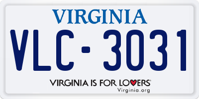 VA license plate VLC3031