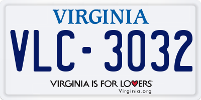 VA license plate VLC3032