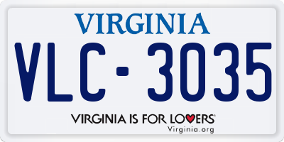 VA license plate VLC3035