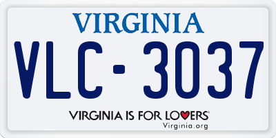 VA license plate VLC3037