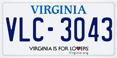 VA license plate VLC3043