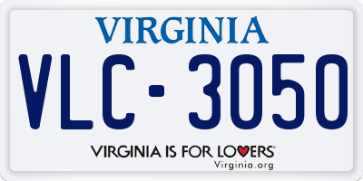 VA license plate VLC3050