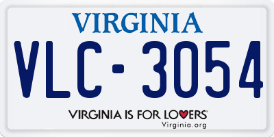 VA license plate VLC3054