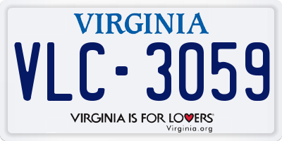 VA license plate VLC3059
