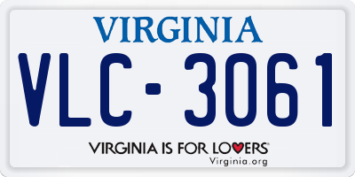 VA license plate VLC3061