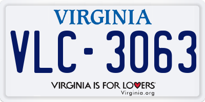 VA license plate VLC3063