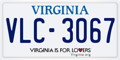 VA license plate VLC3067