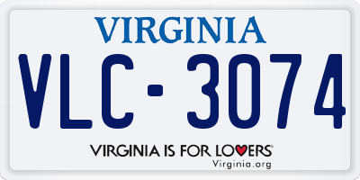 VA license plate VLC3074