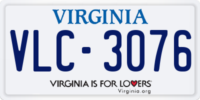 VA license plate VLC3076