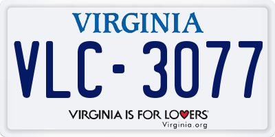 VA license plate VLC3077