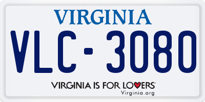 VA license plate VLC3080