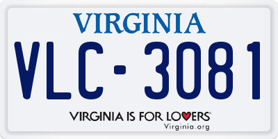 VA license plate VLC3081