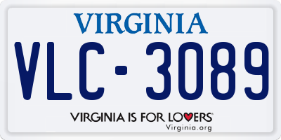 VA license plate VLC3089