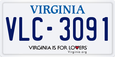 VA license plate VLC3091