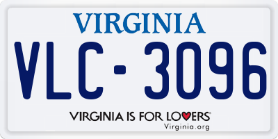 VA license plate VLC3096