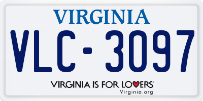 VA license plate VLC3097