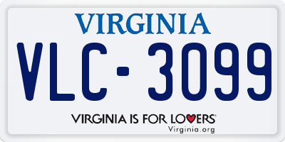 VA license plate VLC3099