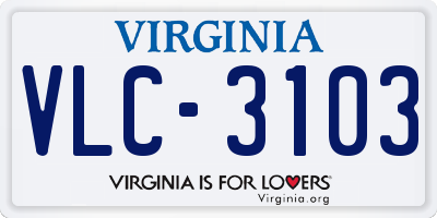 VA license plate VLC3103