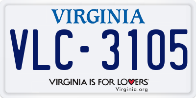 VA license plate VLC3105
