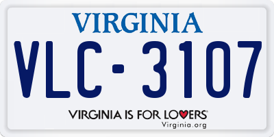 VA license plate VLC3107