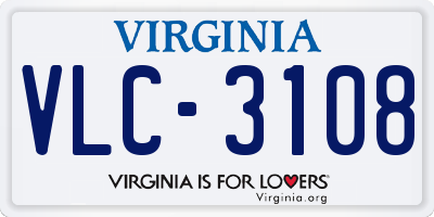 VA license plate VLC3108