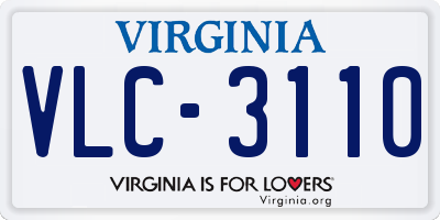 VA license plate VLC3110