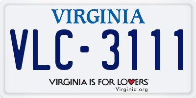 VA license plate VLC3111