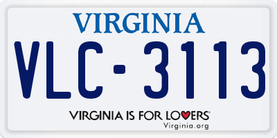 VA license plate VLC3113