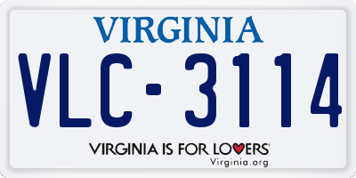 VA license plate VLC3114