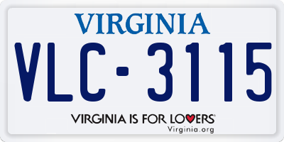 VA license plate VLC3115