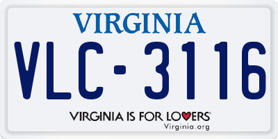 VA license plate VLC3116