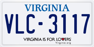 VA license plate VLC3117
