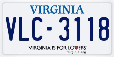 VA license plate VLC3118