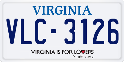 VA license plate VLC3126