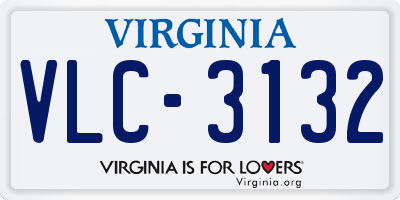 VA license plate VLC3132