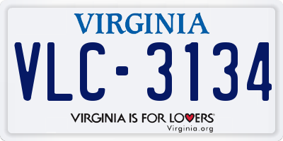 VA license plate VLC3134
