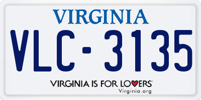 VA license plate VLC3135