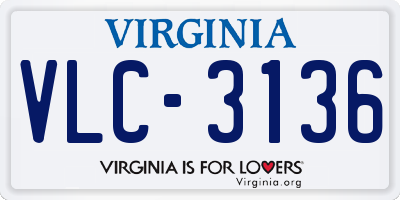 VA license plate VLC3136