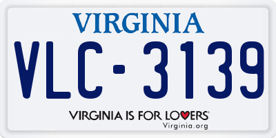 VA license plate VLC3139