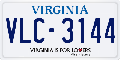 VA license plate VLC3144