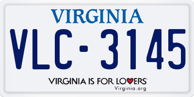 VA license plate VLC3145