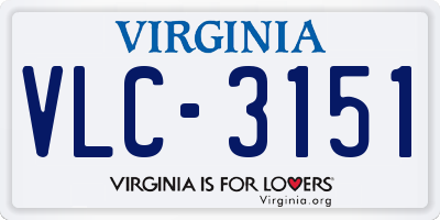VA license plate VLC3151