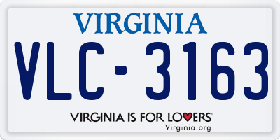 VA license plate VLC3163