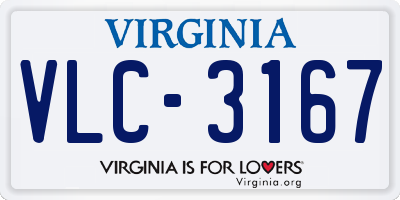 VA license plate VLC3167