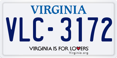 VA license plate VLC3172
