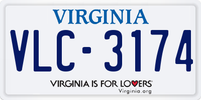 VA license plate VLC3174