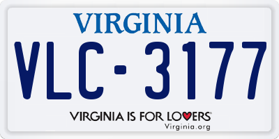 VA license plate VLC3177