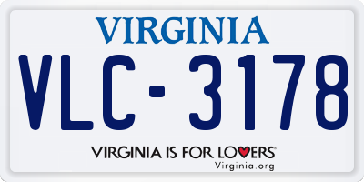 VA license plate VLC3178